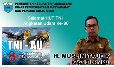 Selamat HUT TNI Angkatan Udara yang Ke-80, Pada 09 April 2026, H. Muslim Taufik, Kepala DPMPD Pandeglang