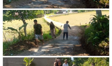 Masyarakat Kp Pasir Kaju-Sindang Hayu Antusias Lakukan Swadaya Penambalan Jalan
