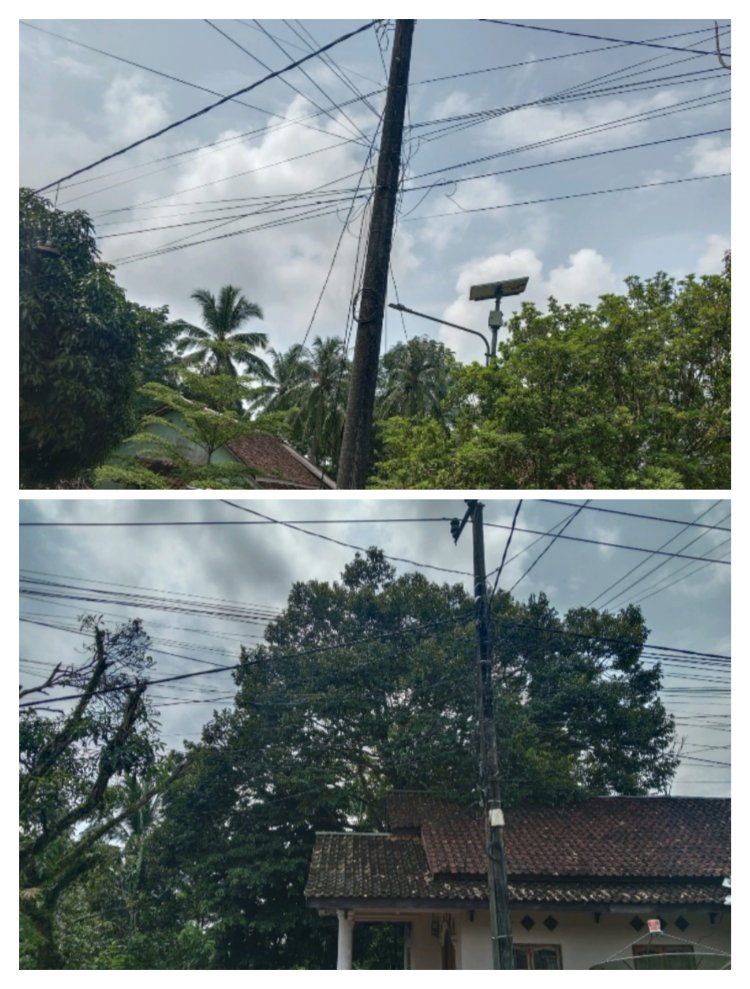 GWI-GOW-B soroti  : Tiang Listrik PLN di Munjul Dipenuhi Kabel Wi-Fi diduga  Ilegal, Petugas Posko PLN Akui Kewalahan.